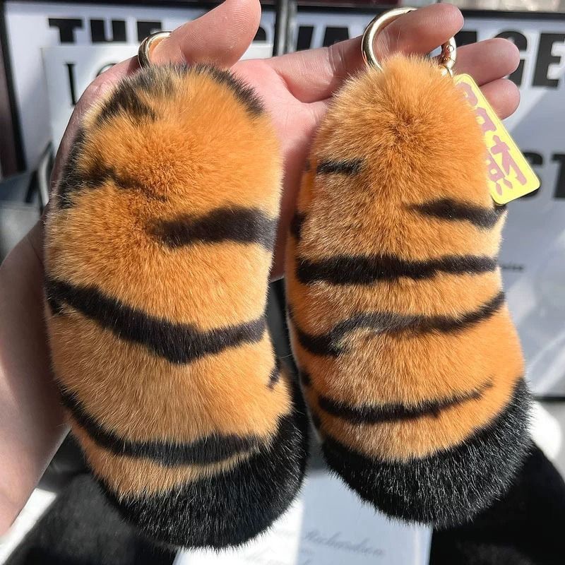 Wholesale Cute Real Otter Rabbit Fur Keychains